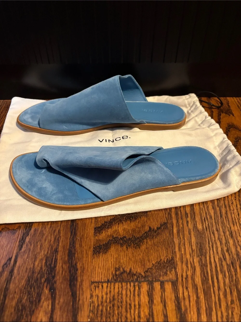 Women’s Vince Sky Blue Suede Slide Sandals. EU SIZE 40 US Size 10- NO BOX